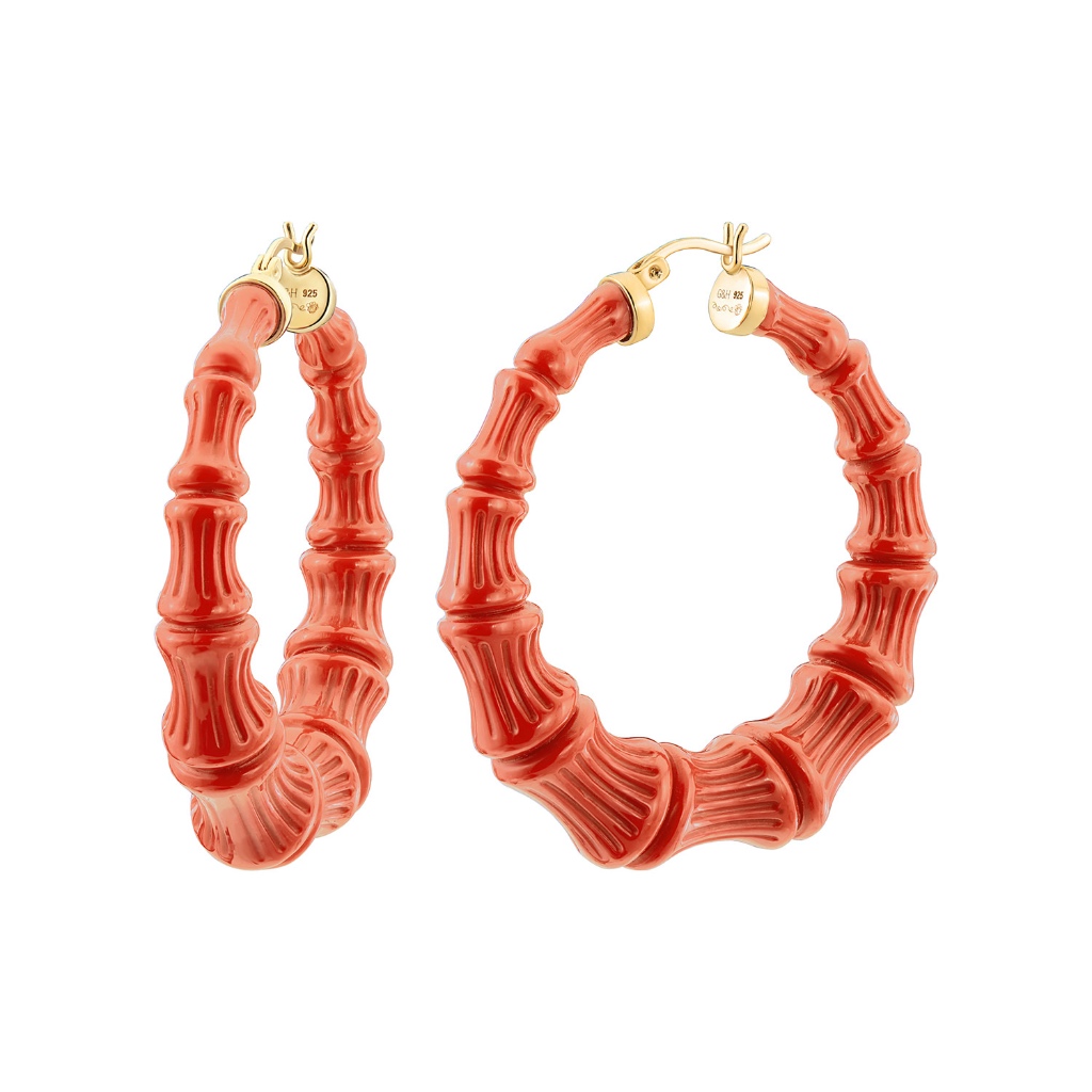Coral Bamboo Hoops